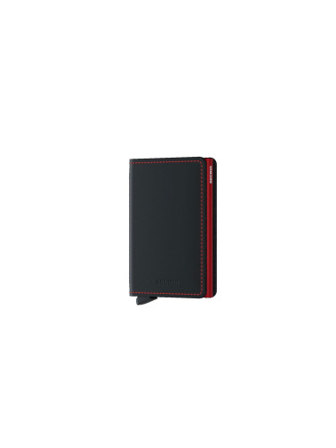 Secrid Slimwallet Matte Black & Red Unisex - Портфейли Secrid - Черен - SM-Black-Red-One-size - Size: One size
