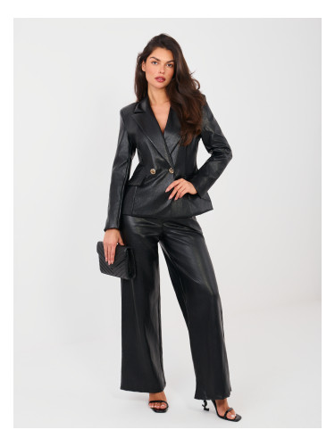 Черно кожено сако