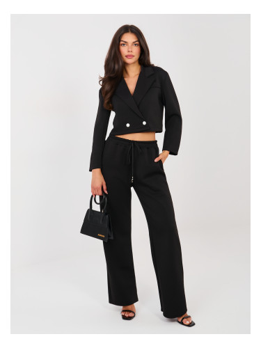 Черен дамски комплект с копчета