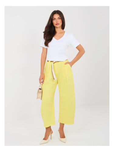 Жълти едноцветни панталони