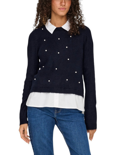 Пуловер само за жени с перли