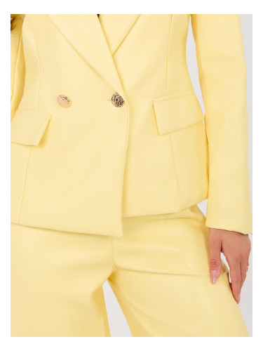 Комплект от жълто яке и панталон за жени