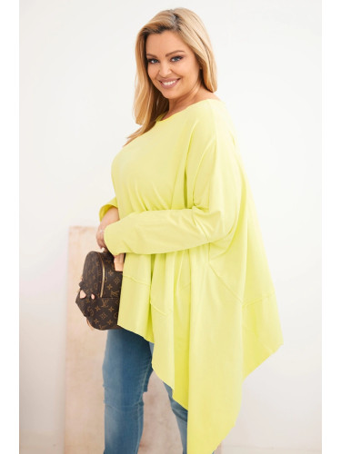 Дамска туника за големи размери с асиметричен подгъв