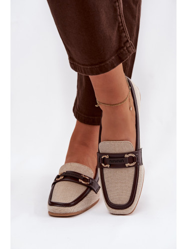 Дамски мокасини Evelora кафяво-бежови