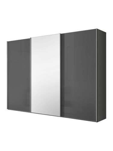 ТРИКРИЛ ГАРДЕРОБ ЛУМОС С ПЛЪЗГАЩИ ВРАТИ 249/68/222 СМ СЪС СРЕДНА ОГЛЕДАЛНА ВРАТА