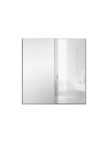 БЯЛ ДВУКРИЛ ГАРДЕРОБ ЛУМОС С ПЛЪЗГАЩИ ВРАТИ 200/68/222 СМ С ОГЛЕДАЛО