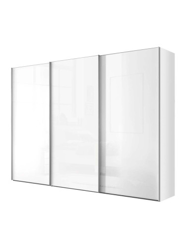 БЯЛ ТРИКРИЛ ГАРДЕРОБ ЛУМОС С ПЛЪЗГАЩИ ВРАТИ 249/68/222 СМ