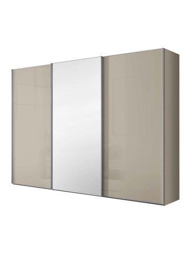 ТРИКРИЛ ГАРДЕРОБ ЛУМОС С ПЛЪЗГАЩИ ВРАТИ 249/68/222 СМ СЪС СРЕДНА ОГЛЕДАЛНА ВРАТА