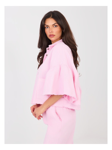 Светло розово ватирано яке
