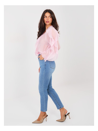 Дамски прави дънки сини