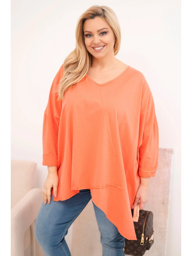 Дамска блуза с големи размери и асиметрична долна част