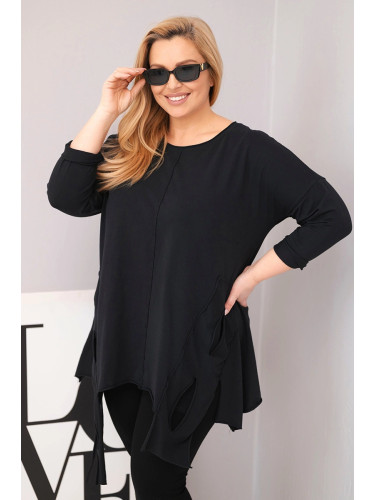 Дамска блуза с големи размери и асиметрична долна част