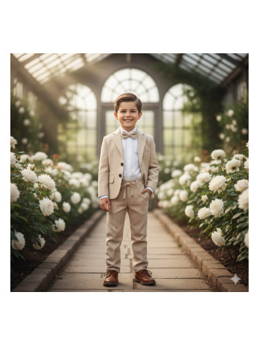 Спортно-елегантен костюм Тери от колекция Бежина за момче от 4 части в