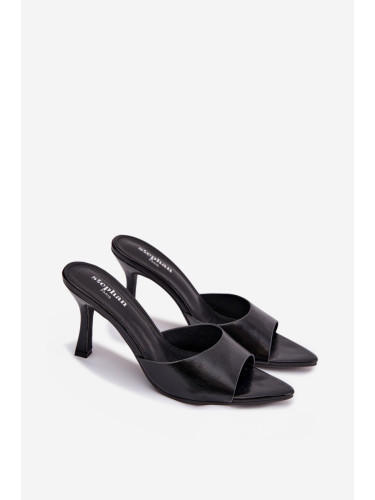 Черни сандали с токчета Lirissa с лак