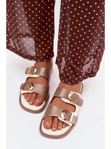 Дамски джапанки със златни катарами