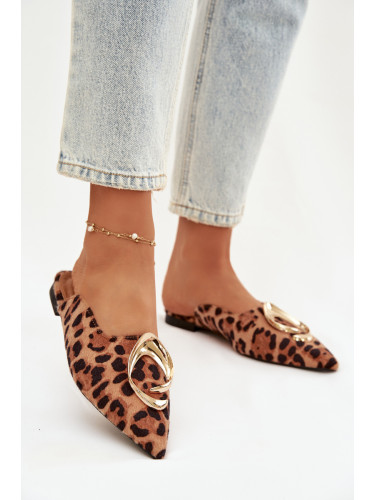 Дамски мулети с декоративни златни детайли