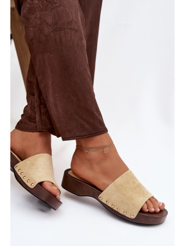 Дамски чехли със златни катарами Ferinna