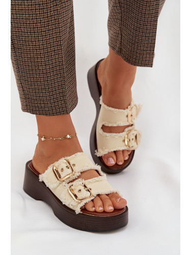 Дамски сандали на платформа с катарами