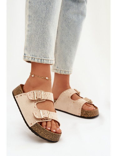 Дамски джапанки с декоративни катарами