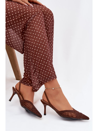 Кожени сандали с токчета Hanelis