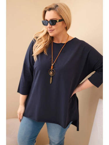 Дамска асиметрична блуза Kesi с колие