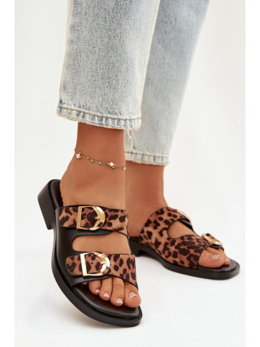 Дамски чехли с леопардов принт