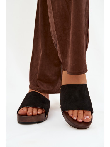 Дамски чехли със златни капси Ferinna