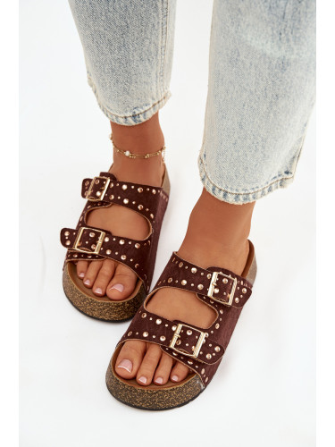 Дамски джапанки с декоративни катарами