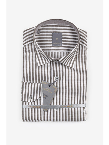 Ленена риза с контрастно райе