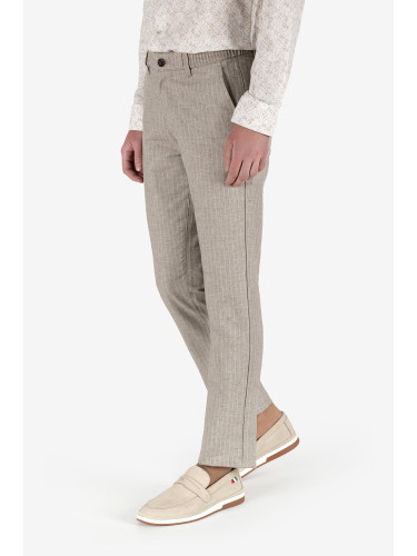 Панталон SLIM FIT райе бежов