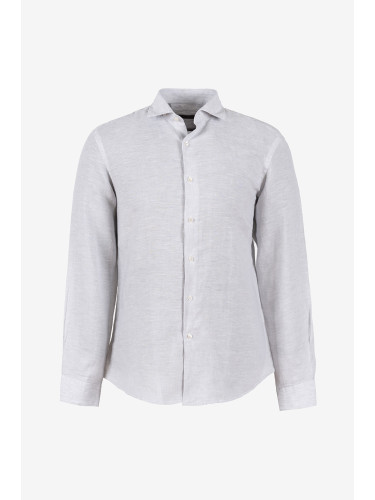 Риза лен Regular сива