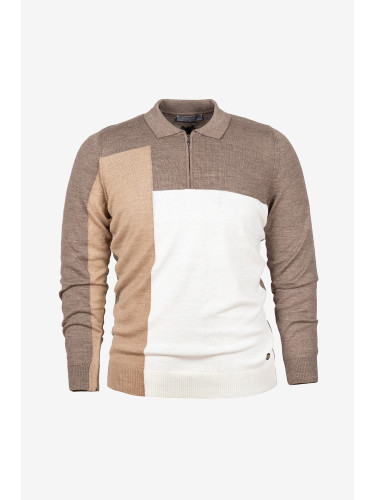 Блуза с яка бежова