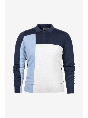 Блуза с яка синя