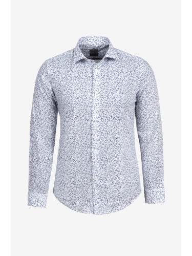Риза слим фит синя флорал 3