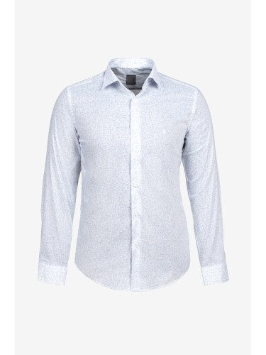 Риза слим фит бяла флорал 1