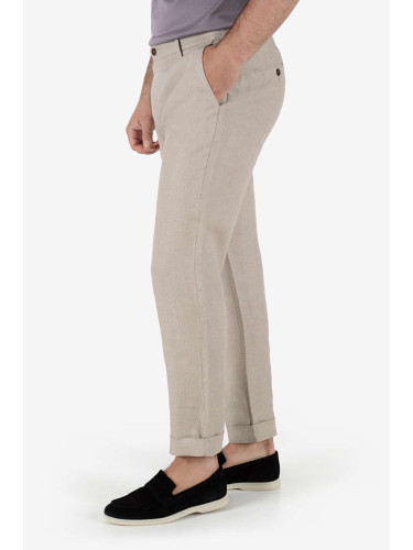 Панталон лен бежово