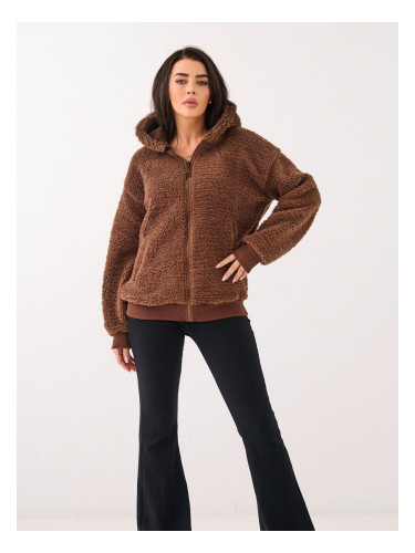 Кафяв суичър с качулка