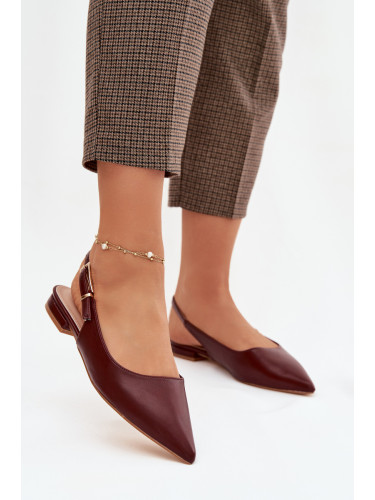Бордо балеринки Boto Iverelle със златна катарама
