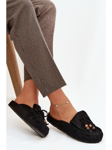 Дамски чехли с пискюли и мъниста Белиса