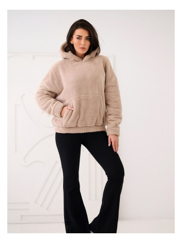 Бежов суичър с качулка