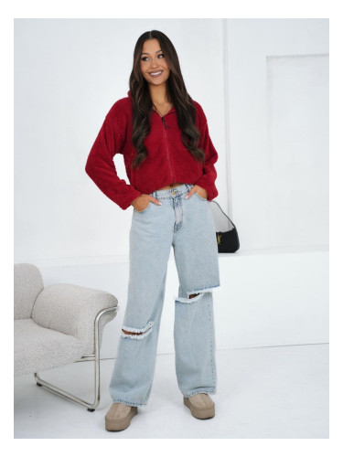 Дамски суичър с цип от полар