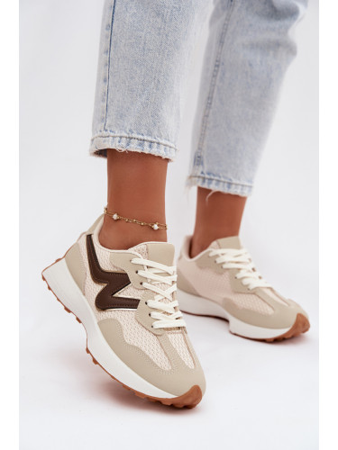 Дамски бежови кецове на платформа Janelora