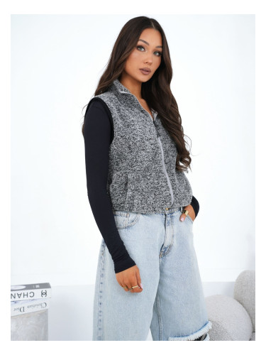 Дамски тъмносив елек