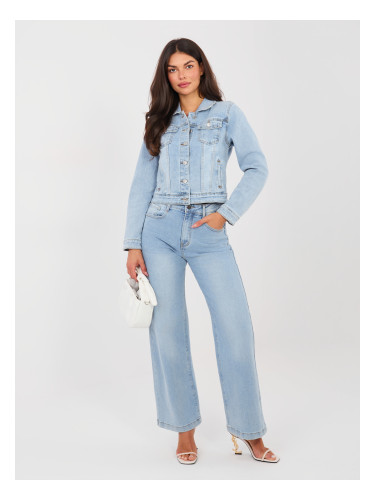 Дамски прави дънки светло сини