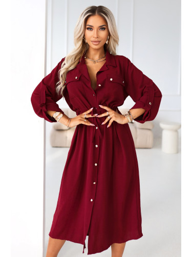 Бордо рокля-риза Numoco Basic