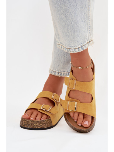 Дамски джапанки на платформа от корк