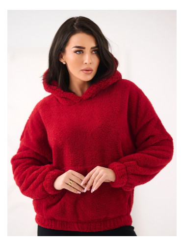 Червен суичър с качулка