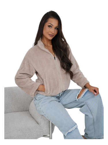 Дамски суичър с цип от полар