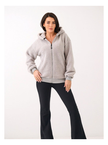 Дамски суичър с качулка, светлосив