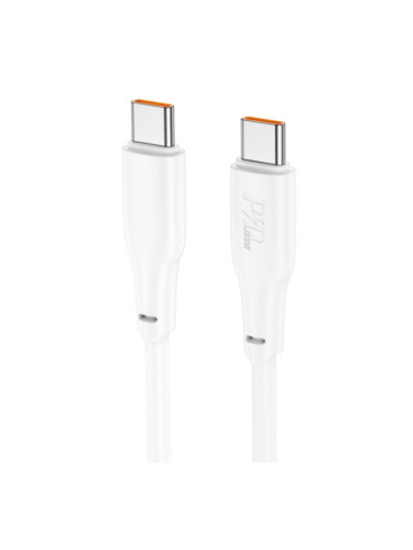Кабел USB-C - USB-C, HOCO X93, 60W, 3A, 2м, Бял